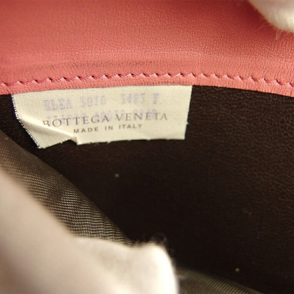 BOTTEGA VENETA Long Wallet Intrecciato Pink Leather Authentic USED - Picture 11 of 11